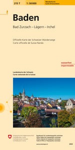 Swisstopo | 215T Baden Wanderkarte - SAC-Shop