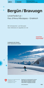Swisstopo | 258S Bergün / Bravuogn Schneesportkarte - SAC-Shop