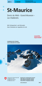 Swisstopo | 272S St-Maurice Schneesportkarte - SAC-Shop