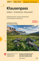 Swisstopo | 3313T Klausenpass Wanderkarte - SAC-Shop