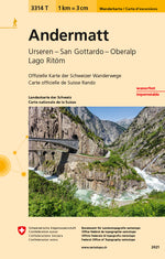 Swisstopo | 3314T Andermatt Wanderkarte - SAC-Shop