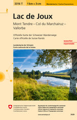 Swisstopo | 3316T Lac de Joux Carte d'excursions - SAC-Shop