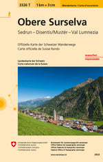 Swisstopo | 3326T Obere Surselva Wanderkarte - SAC-Shop