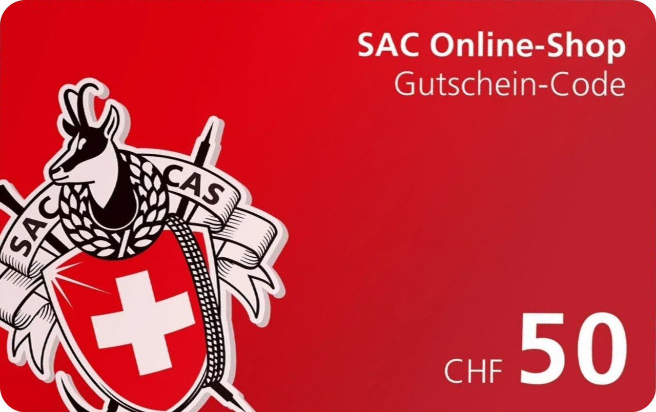 SAC-Gutschein: Online-Shop CHF 50.00 - SAC-Shop