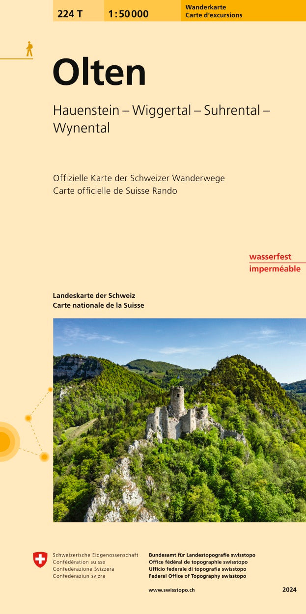 swisstopo | 224T Olten Carte d'excursions