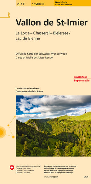 swisstopo | 232T Vallon de St-Imier Carte d'excursions