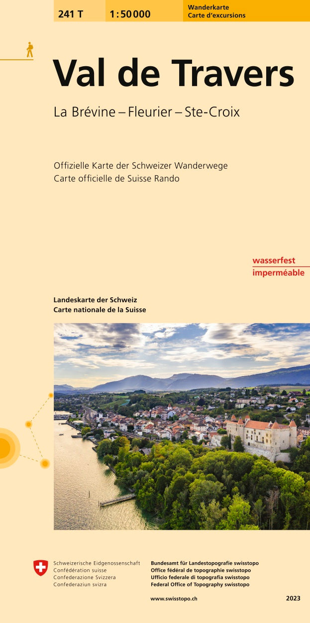 Swisstopo | 241T Val de Travers Wanderkarte