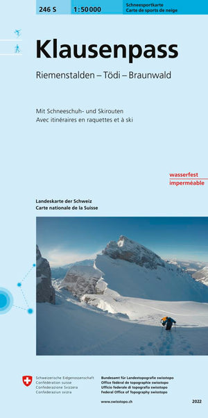 Swisstopo | 246S Klausenpass Schneesportkarte