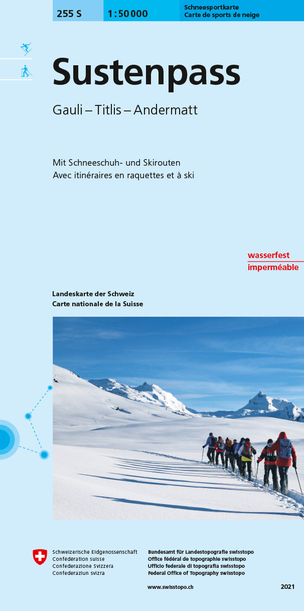 Swisstopo | 255S Sustenpass Schneesportkarte