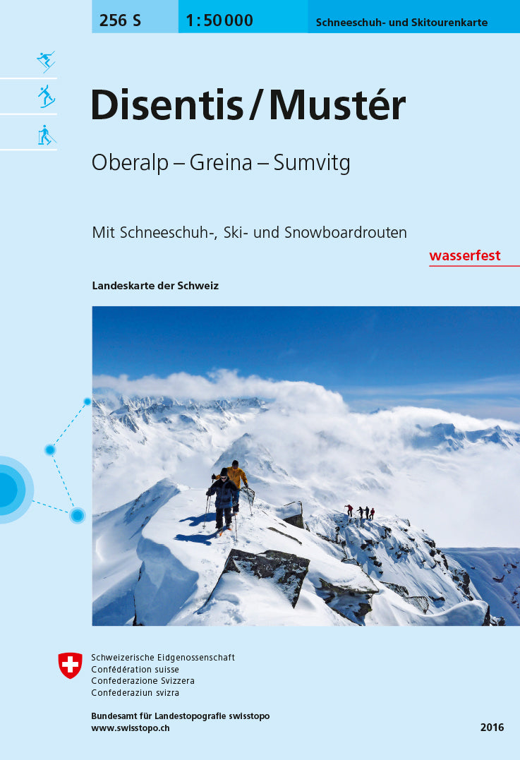 Swisstopo | 256S Disentis/Mustér Schneesportkarte