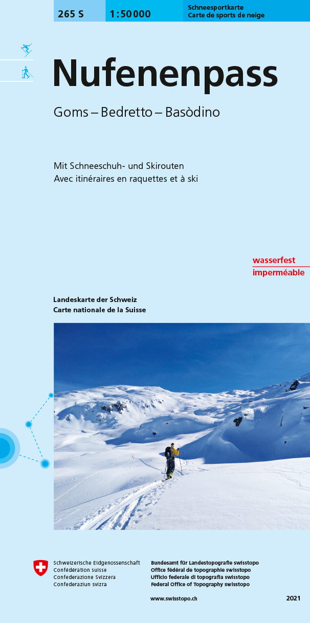 Swisstopo | 265S Nufenenpass Schneesportkarte