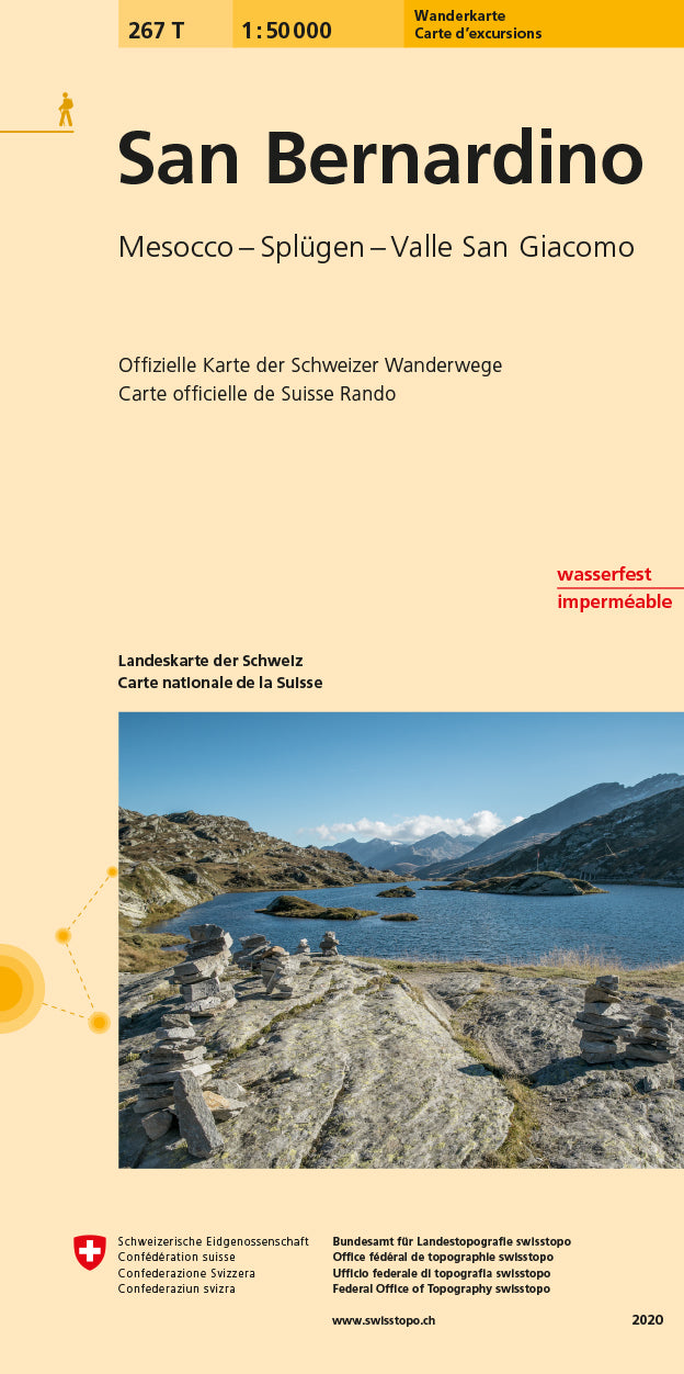 Swisstopo | 267T San Bernardino Wanderkarte