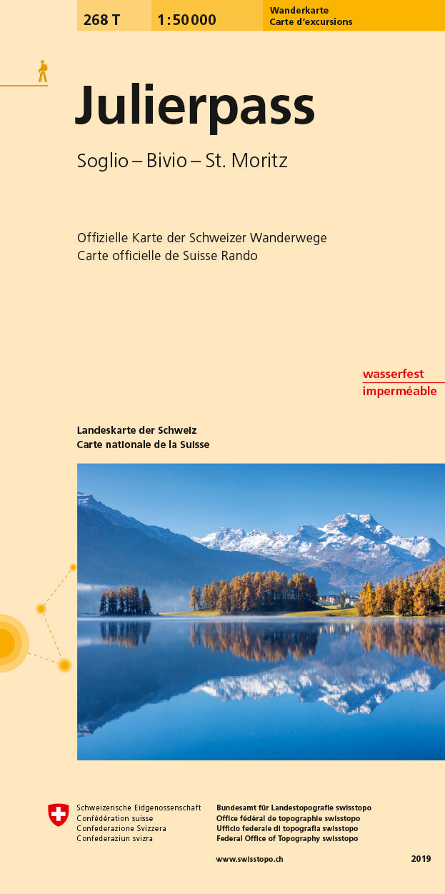 Swisstopo | 268T Julierpass Wanderkarte