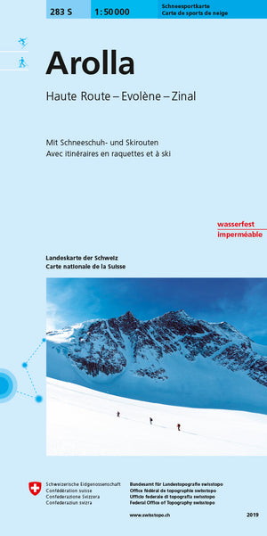 Swisstopo | 283S Arolla Schneesportkarte