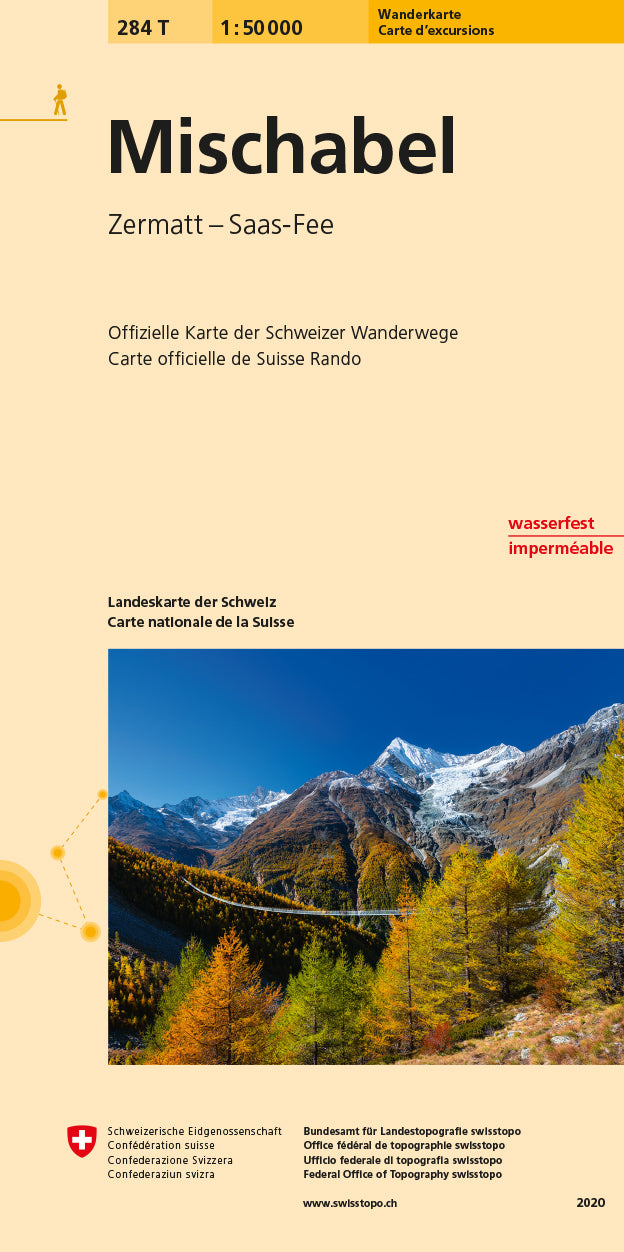 swisstopo | 284T Mischabel Carte d'excursions