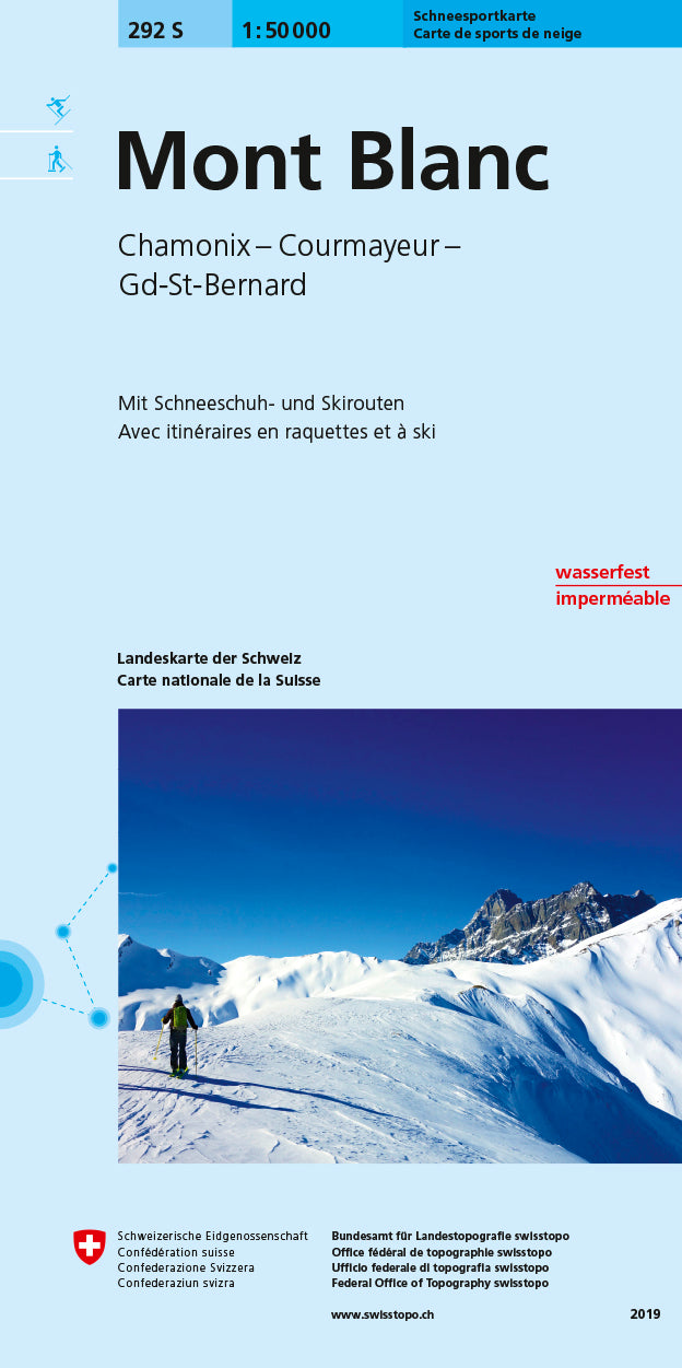 Swisstopo | 292S Mont Blanc Schneesportkarte