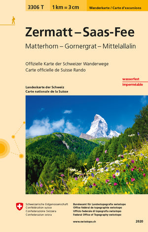 swisstopo | 3306T Zermatt - Saas-Fee Carte d'excursions