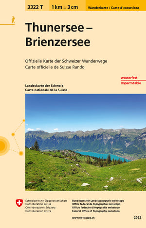 swisstopo | 3322T Thunersee - Brienzersee Carte d'excursions