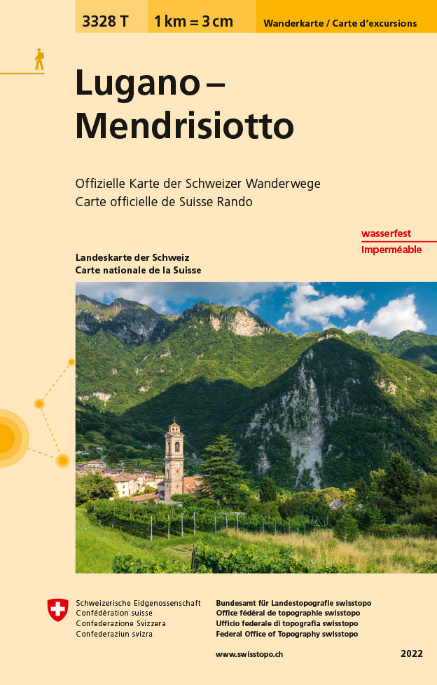 swisstopo | 3328T Lugano - Mendrisiotto Carte d'excursions