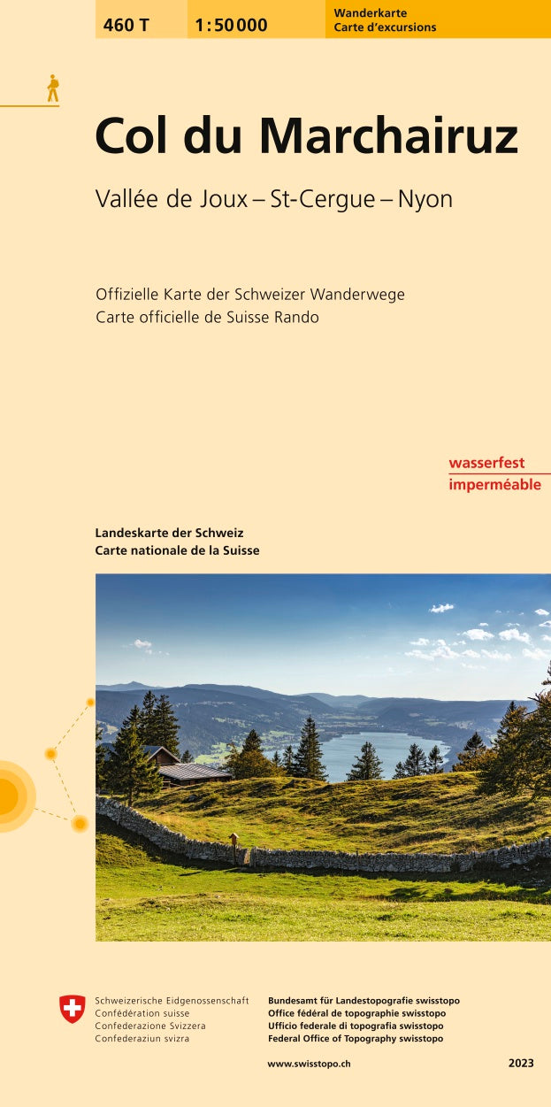 Swisstopo | 460T Col du Marchairuz Wanderkarte