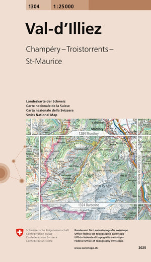 Swisstopo | 1304 Val-d'Illiez - SAC-Shop