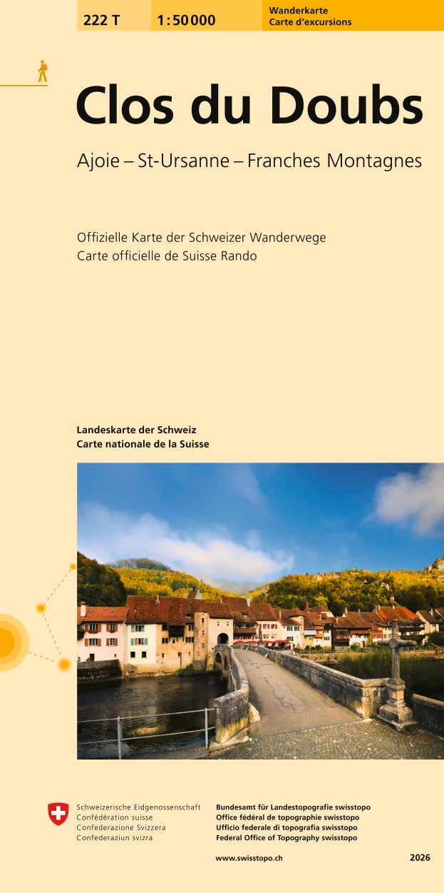 swisstopo | 222T Clos du Doubs Carte d'excursions
