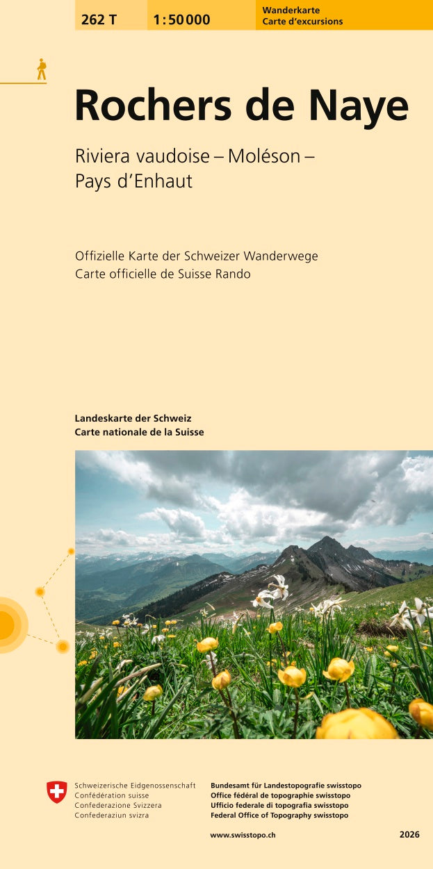 swisstopo | 262T Rochers de Naye Carte d'excursions