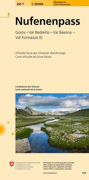 Swisstopo | 265T Nufenenpass Wanderkarte
