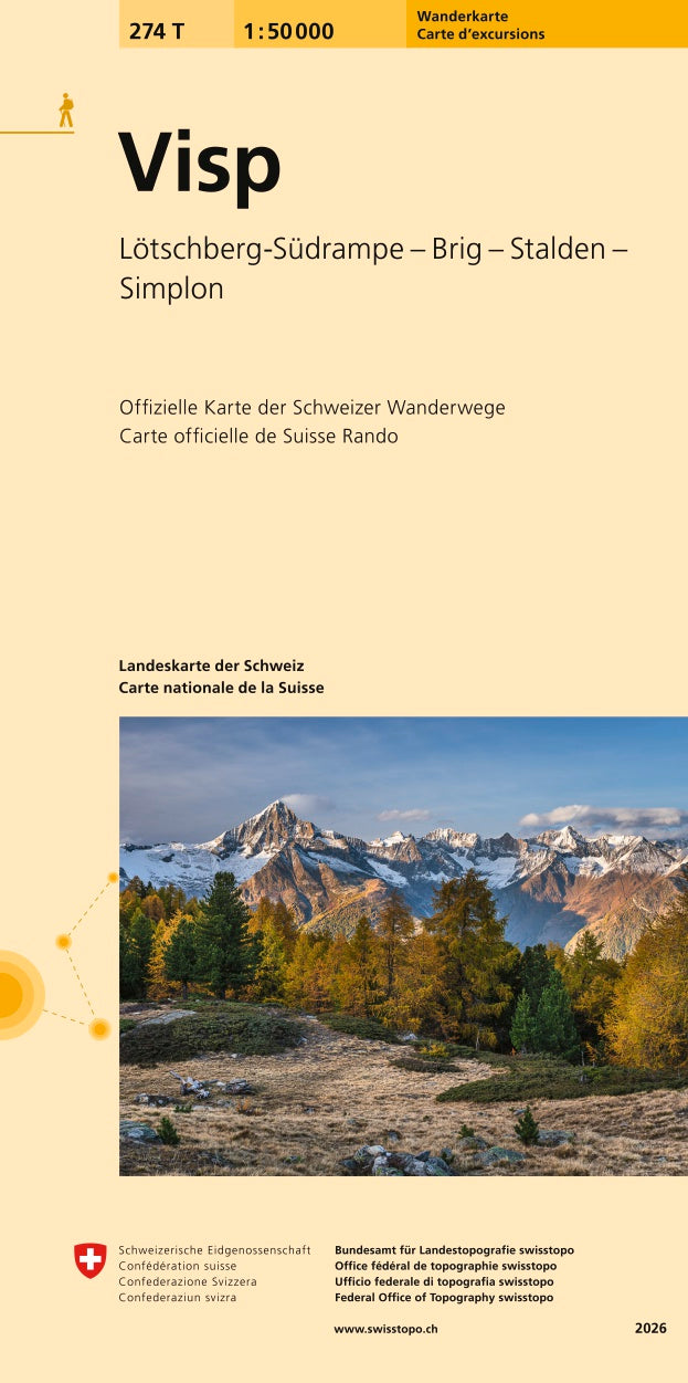swisstopo | 274T Visp Carte d'excursions