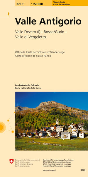 Swisstopo | 275T Valle Antigorio Wanderkarte