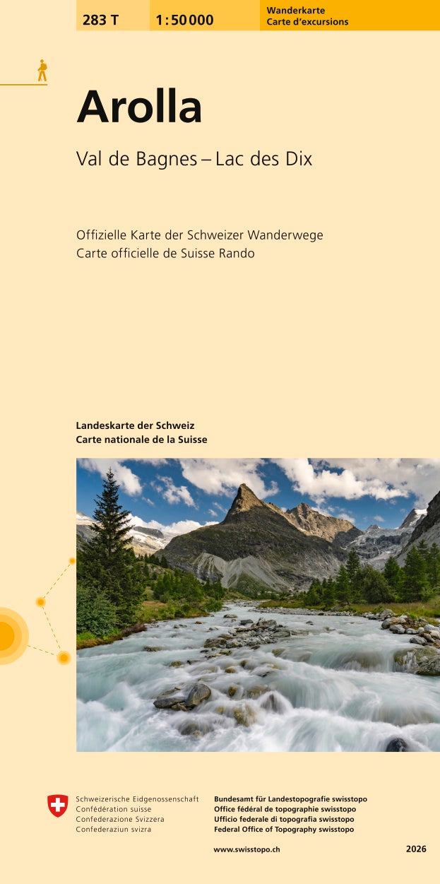 Swisstopo | 283T Arolla Wanderkarte
