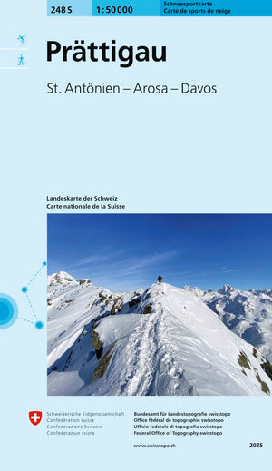 swisstopo | 248S Prättigau Carte de sports de neige