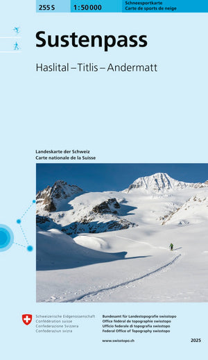 swisstopo | 255S Sustenpass Carte de sports de neige