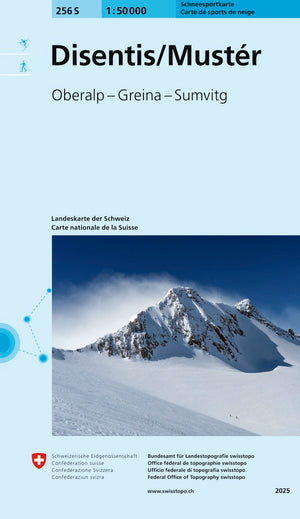 swisstopo | 256S Disentis/Mustér Carte de sports de neige