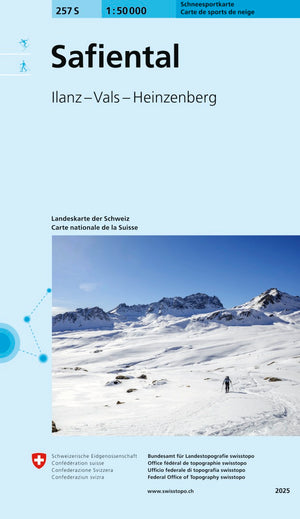 swisstopo | 257S Safiental Carte de sports de neige