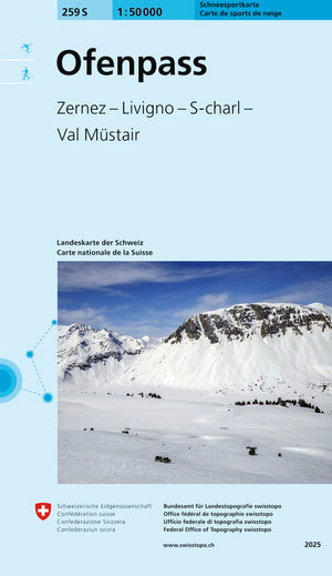 swisstopo | 259S Ofenpass Carte de sports de neige