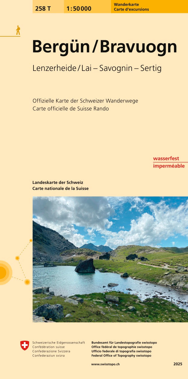 Swisstopo | 258T Bergün / Bravuogn Wanderkarte - SAC-Shop
