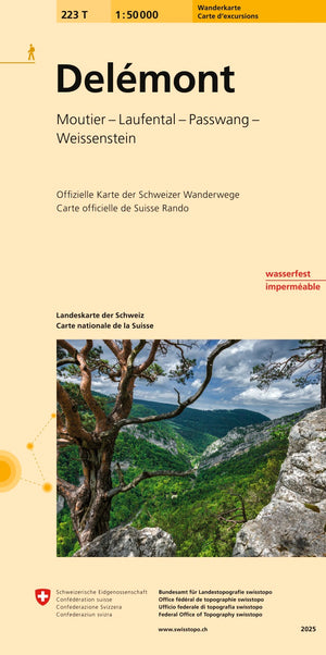 Swisstopo | 223T Delémont Carte d'excursions