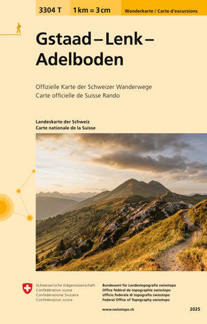 Swisstopo | 3304T Gstaad - Lenk - Adelboden Wanderkarte - SAC-Shop
