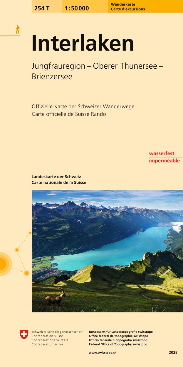 Swisstopo | 254T Interlaken Wanderkarte - SAC-Shop