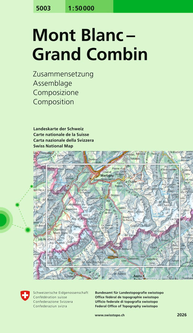 Swisstopo | 5003 Mont Blanc - Grand Combin - SAC-Shop