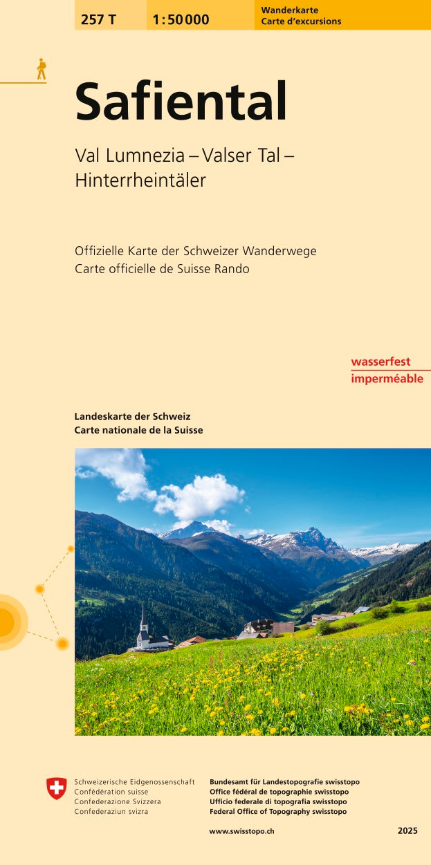 Swisstopo | 257T Safiental Wanderkarte - SAC-Shop