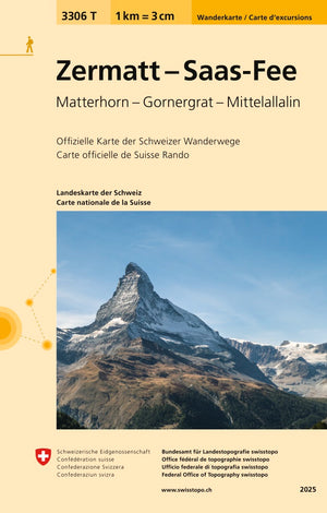 Swisstopo | 3306T Zermatt - Saas-Fee Wanderkarte - SAC-Shop
